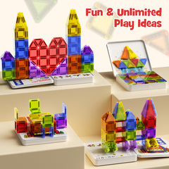 60PCS Classic Colors Magnetic Tiles Set S1112 image 7