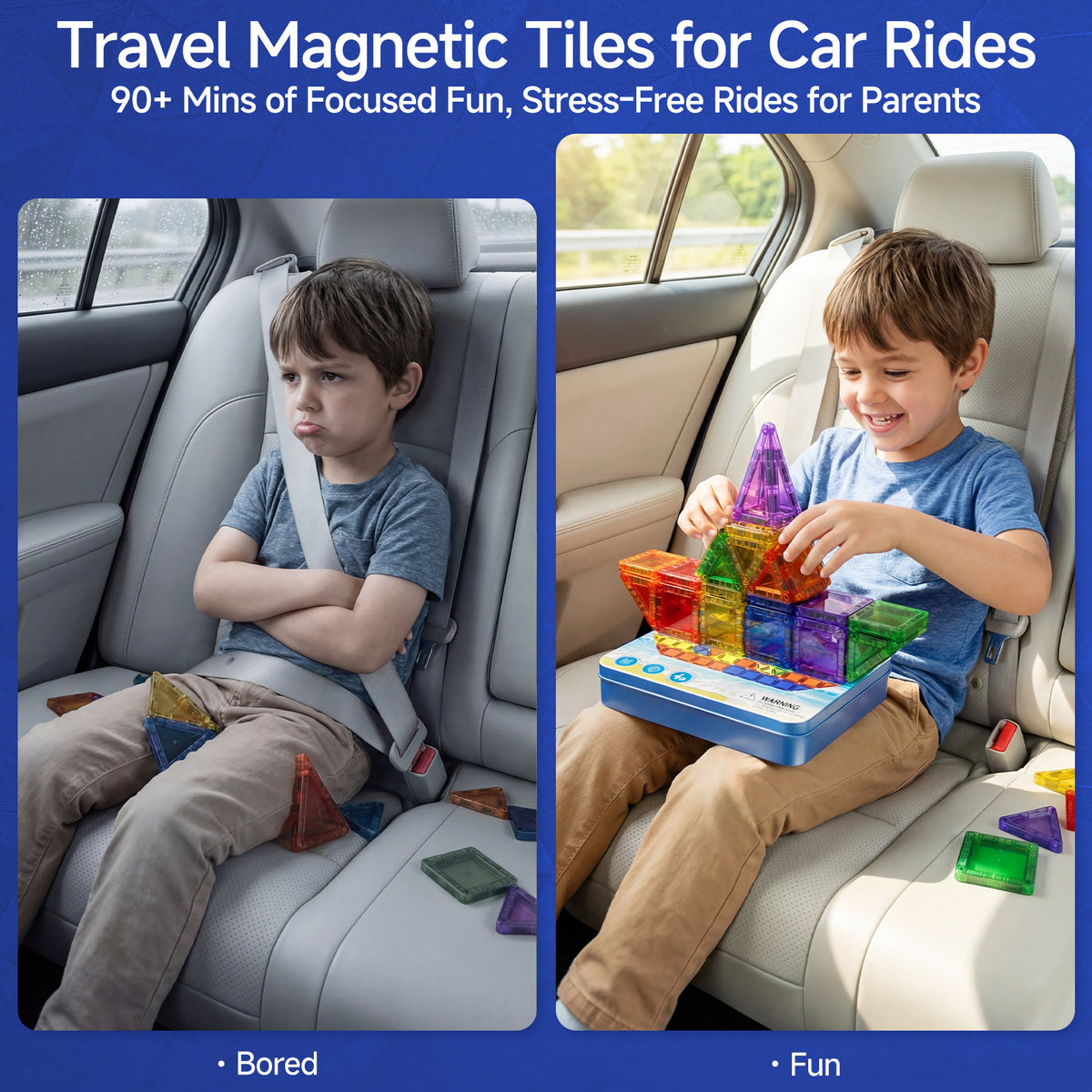 60PCS Classic Colors Magnetic Tiles Set S1113 image 5