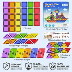 60PCS Classic Colors Magnetic Tiles Set S1113 image 7