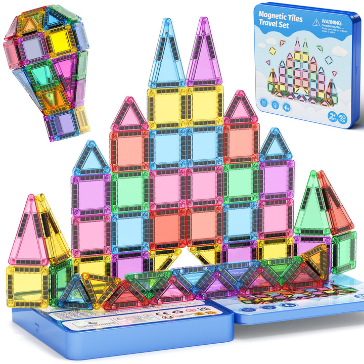 60PCS Candy Colors Magnetic Tiles Set S1114
