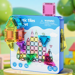 60PCS Candy Colors Magnetic Tiles Set S1114 image 9