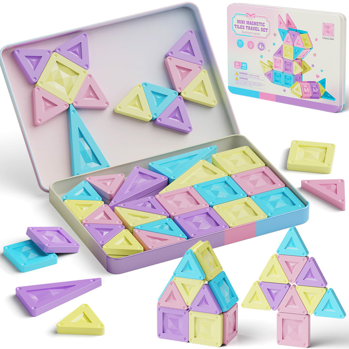 40PCS Macaron Solid Colors Magnetic Tiles Set S1126