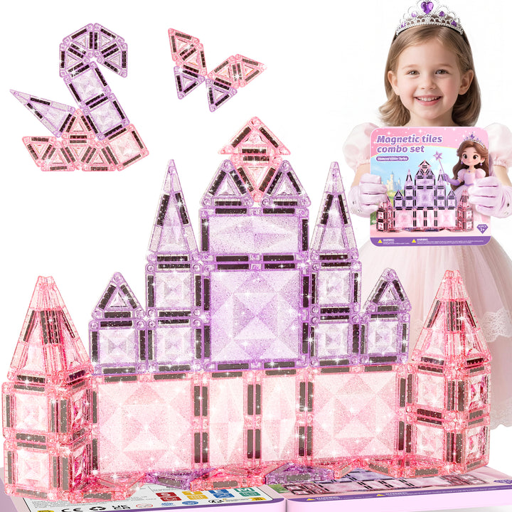 42PCS Large + Small Princess Theme Magnetic Tiles Set S1133