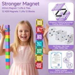 S1136 3-in-1 Magnetic Tiles & Magnetic Blocks Set S1136 image 3
