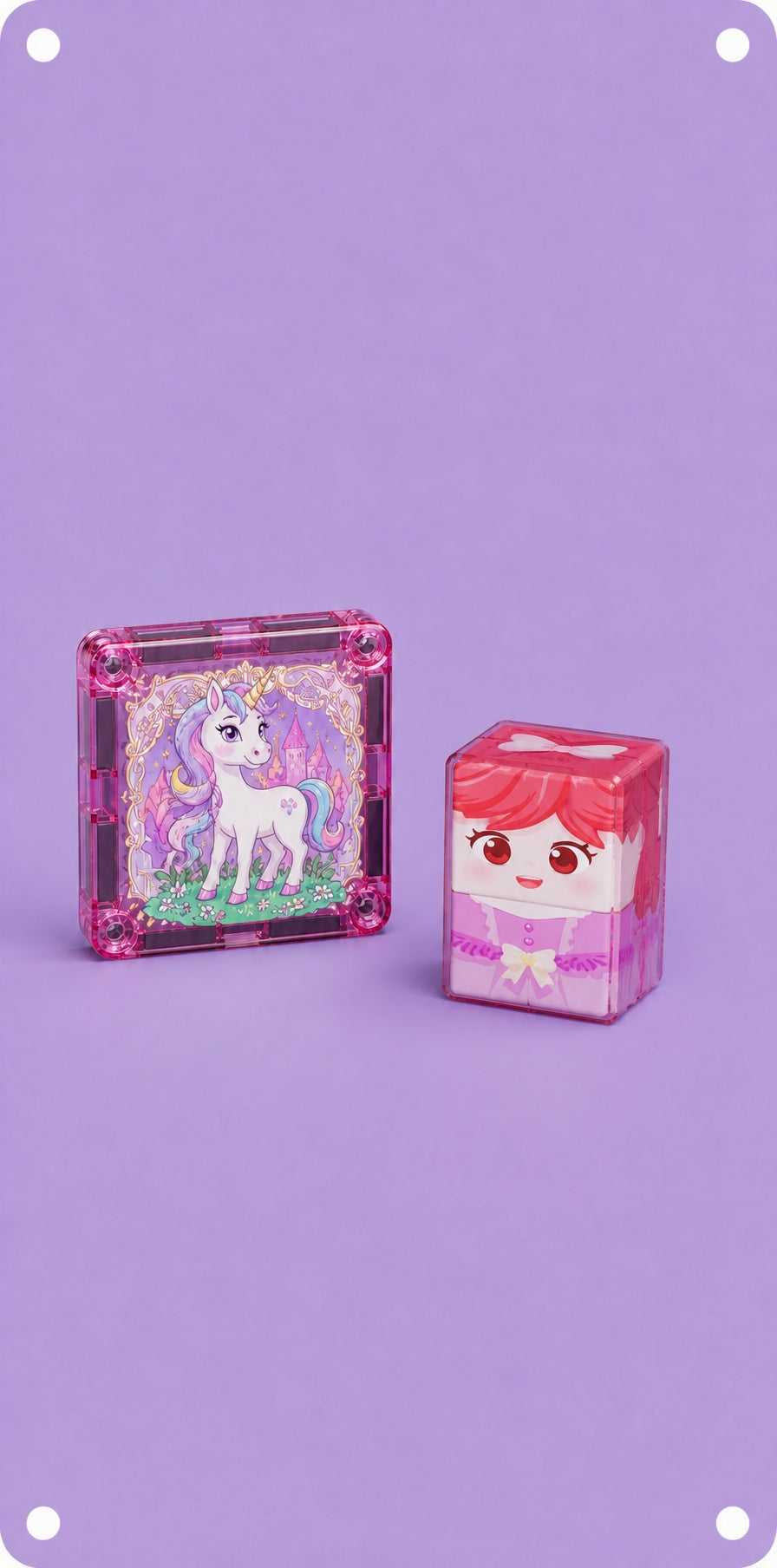 Magnetic animal toys on a green background